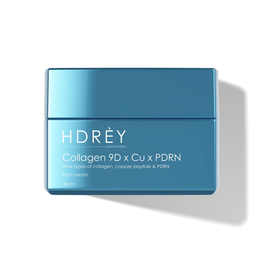 HDREY Collagen 9D x Cu x PDRN Rich Cream Odbudowujący krem przeciwzmarszczkowy na noc z kolagenem i peptydem miedziowym i PDRN 50ml