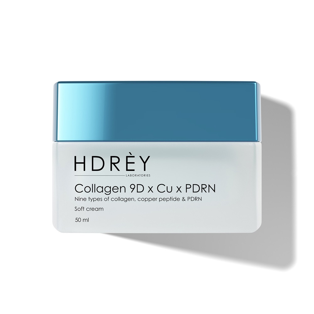 HDREY Collagen 9D x Cu x PDRN Soft Cream Odbudowujący krem przeciwzmarszczkowy na dzień z kolagenem i peptydem miedziowym i PDRN 50ml