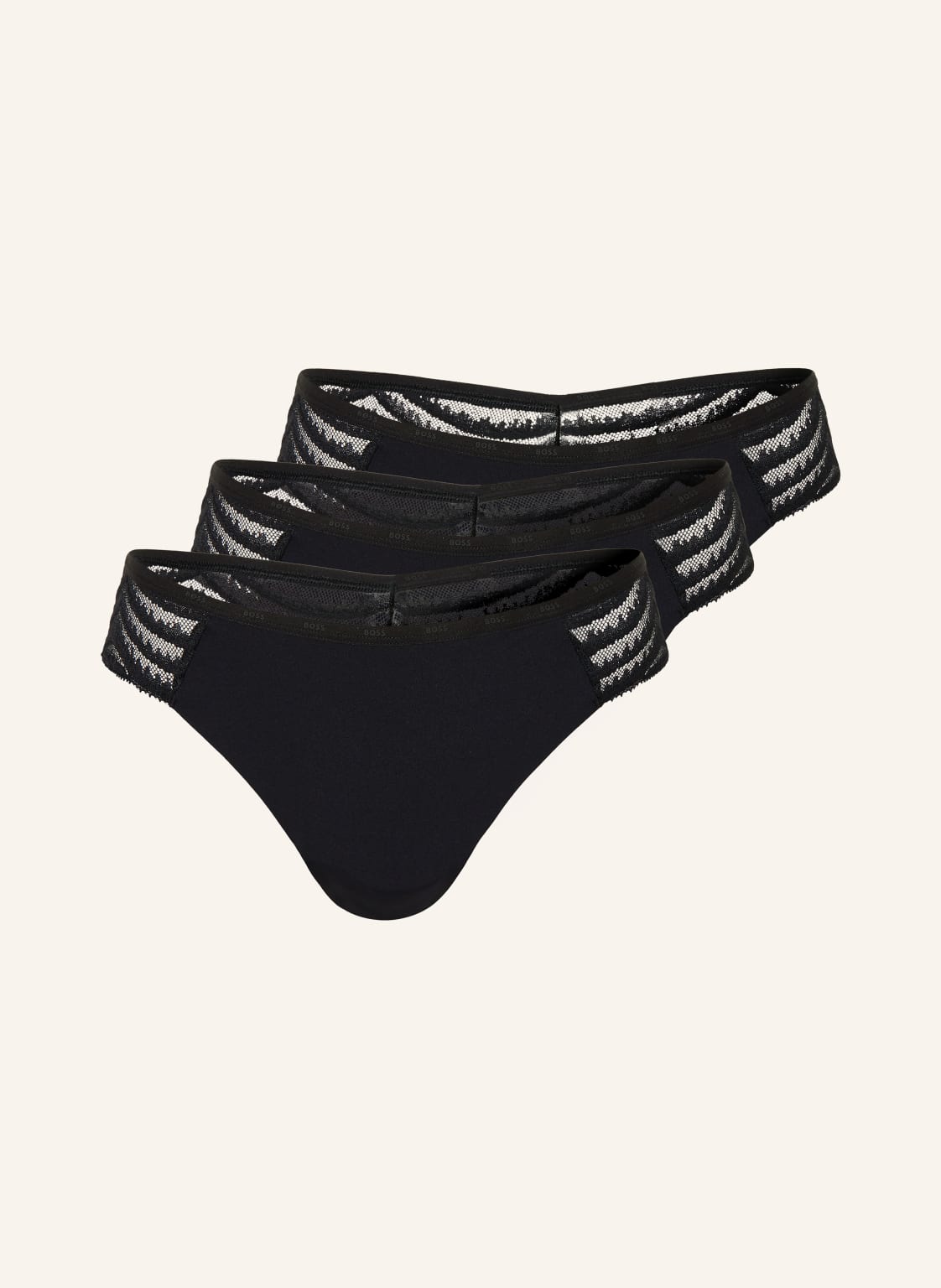 Boss Zestaw 3 Stringów Lace schwarz