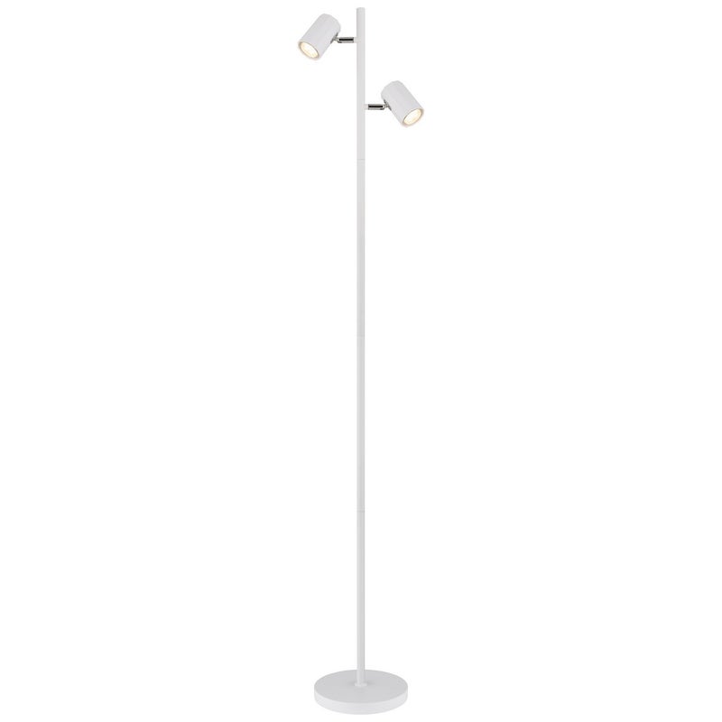 Lampa podłogowa wieloramienna, matowa biel, 2xGU10