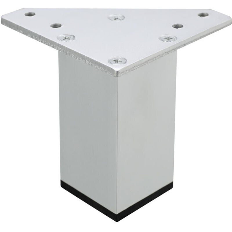 Zestaw 4 (10 cm) białych nóżek meblowych – w zestawie śruby, kolor biały – aluminiowe nogi do stołów, mebli łazienkowych, szafek DIY