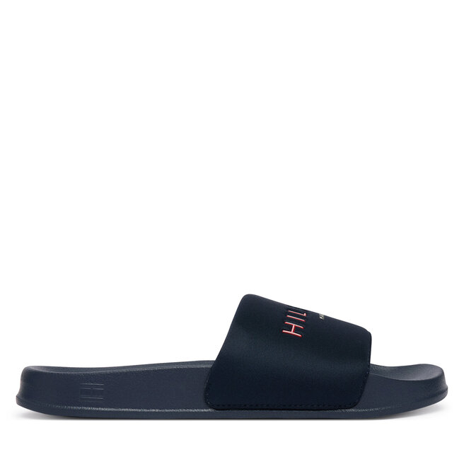 Klapki Tommy Hilfiger Hilifger Neoprene Pool Slide FM0FM05898 Granatowy