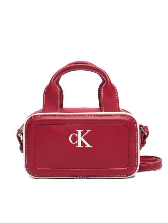 Calvin Klein Torebka Contrast Ck Mini Bauletto Bag LV04F1257G Bordowy