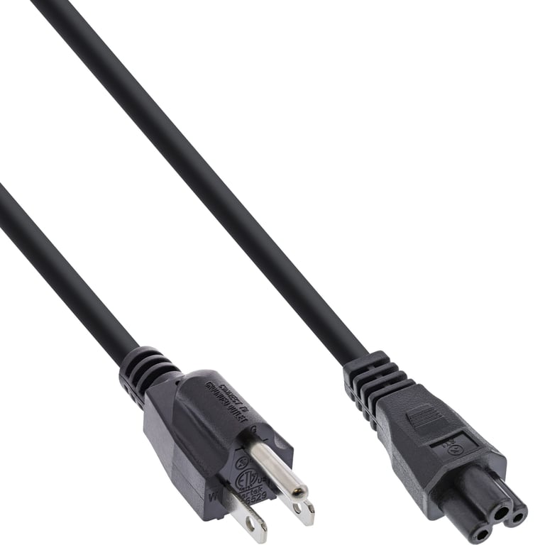 InLine B-16656U kabel zasilające Czarny 2 m NEMA 5-15 IEC C5