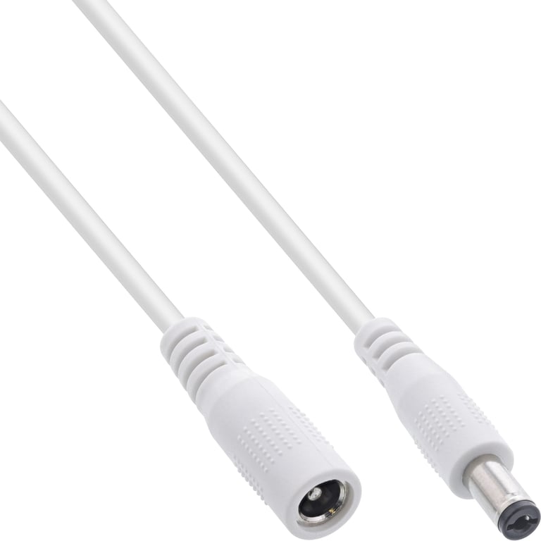 InLine B-26802E kabel zasilające Biały 2 m 5.5 x 2.1 mm