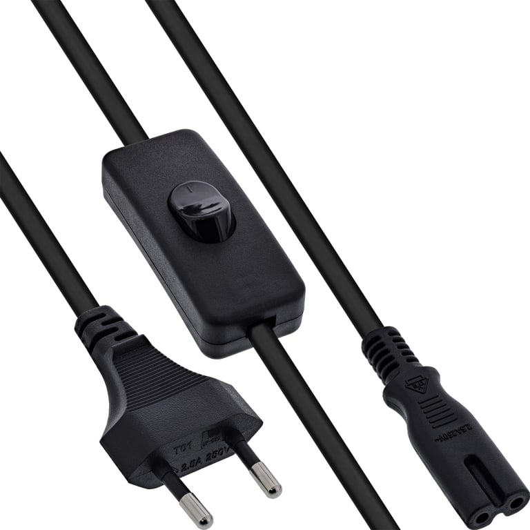 InLine 16152 kabel zasilające Czarny 2 m CEE7/16 IEC C7