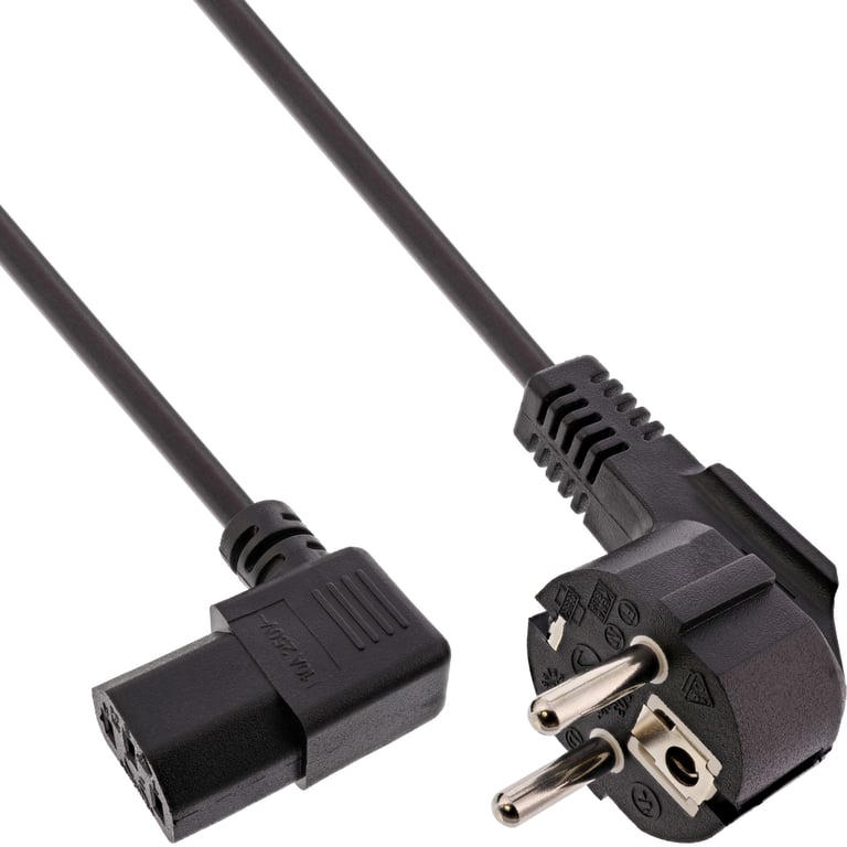 InLine B-16752B kabel zasilające Czarny 0,5 m Wtyczka zasilająca typu F IEC C13