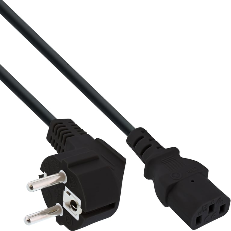 InLine B-16647F kabel zasilające Czarny 0,3 m Wtyczka zasilająca typu F IEC C13
