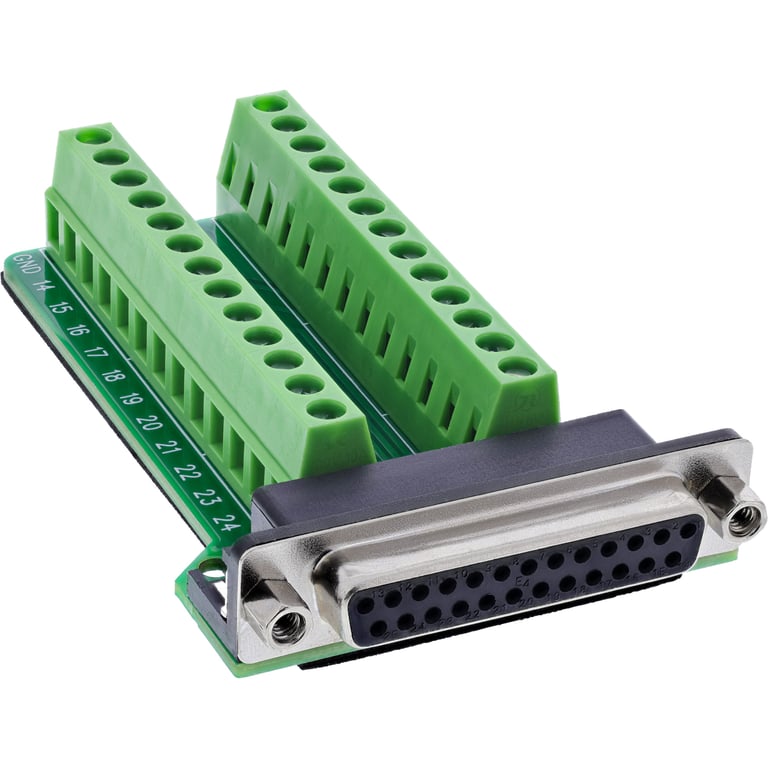 InLine 92502E wtyczka Terminal block / D-Sub 25 Zielony