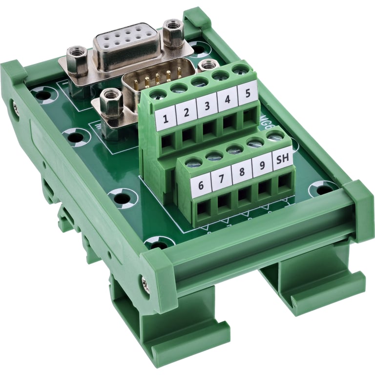 InLine 92501M wtyczka Terminal block / D-Sub 9 Zielony