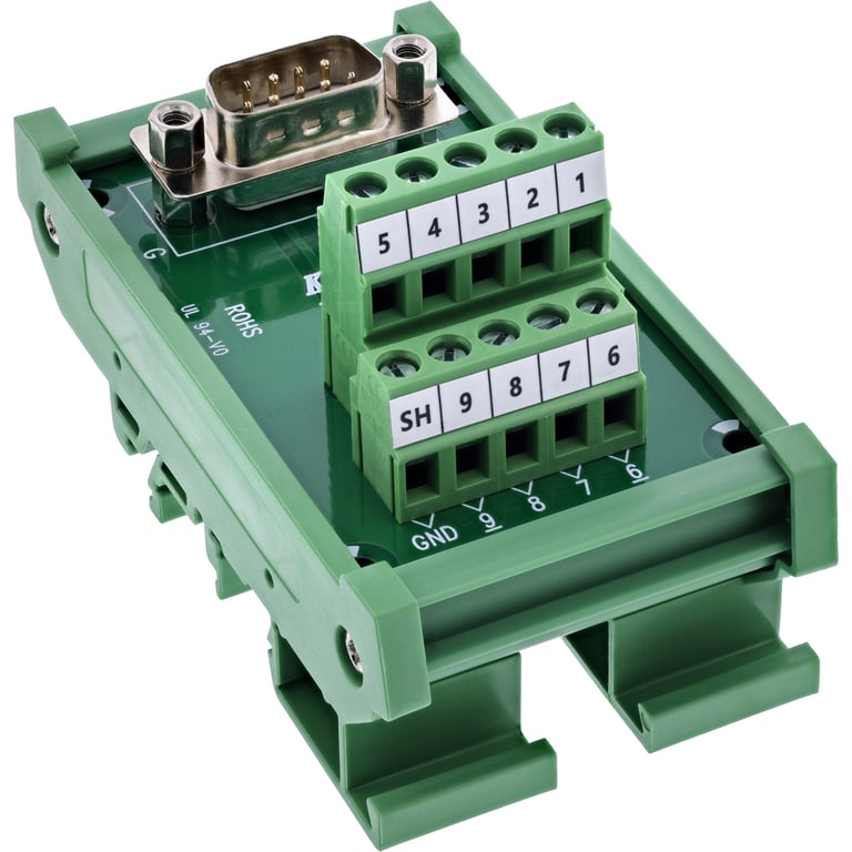 InLine 92501L wtyczka Terminal block / D-Sub 9 Zielony