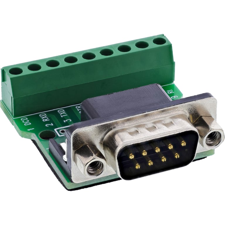 InLine 92501D wtyczka Terminal block / D-Sub 9 Czarny, Zielony