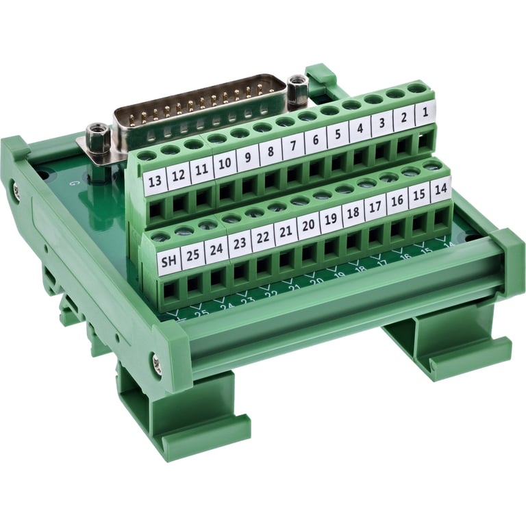 InLine 92502I wtyczka Terminal block / D-Sub 25 Zielony