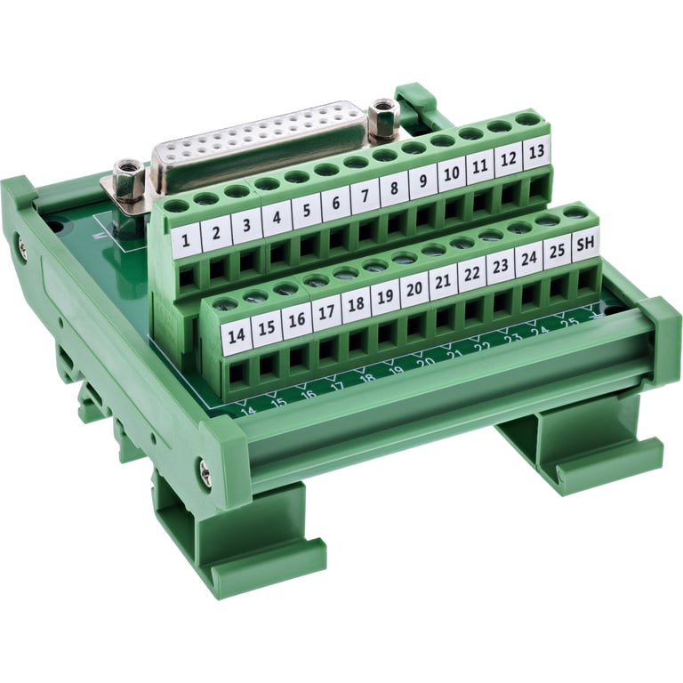 InLine 92502H wtyczka Terminal block / D-Sub 25 Zielony