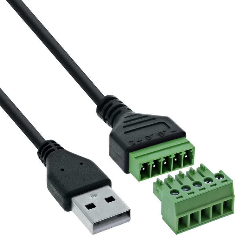 InLine 92504G wtyczka Czarny, Zielony
