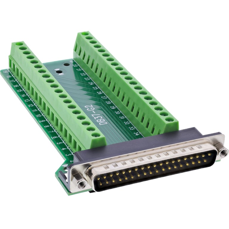 InLine 92502J wtyczka Terminal block / D-Sub 37 Czarny, Zielony