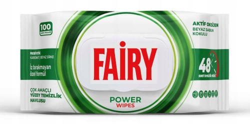 Fairy Power Wipes chusteczki czyszczące uniwersalne 100 sztuk