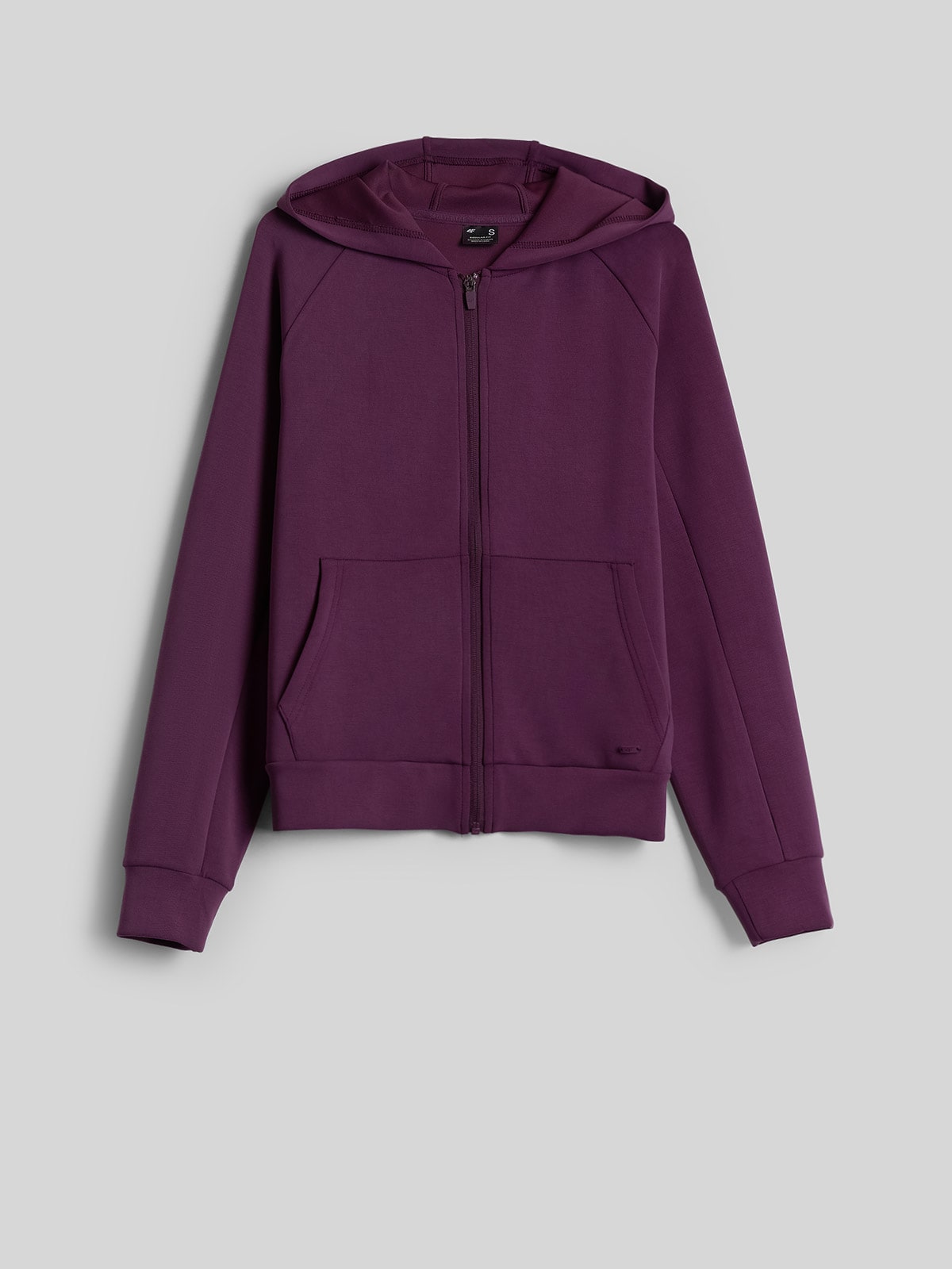 4F Bluza dresowa regular z kapturem damska - fioletowa XXL