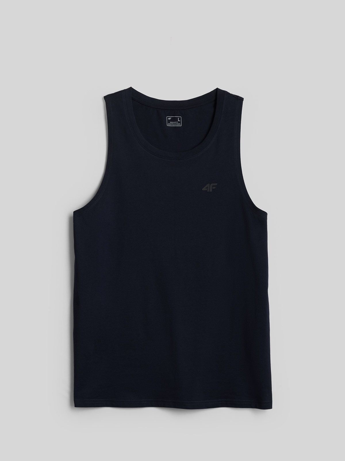 4F Koszulka bez rękawów regular gładka męska - granatowa XXL
