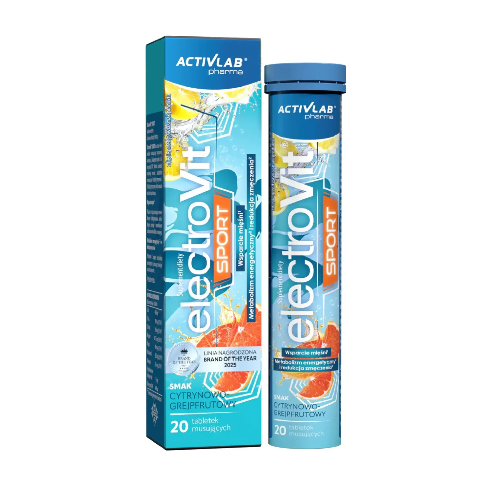 ActivLab Pharma, ElectroVit SPORT smak cytryna grejpfrut, tabletki musujące, 20 sztuk