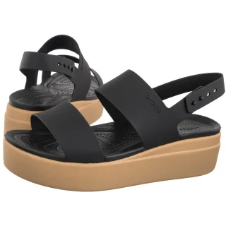Sandały Brooklyn Low Wedge W Black/Cashew 206453-0RI (CR199-g) Crocs