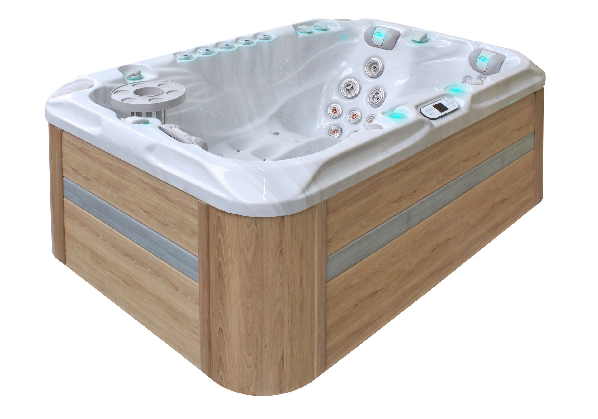Aquess Wanna ogrodowa z hydromasażem Sensation 6102 3-osobowa Sterling White / OAK