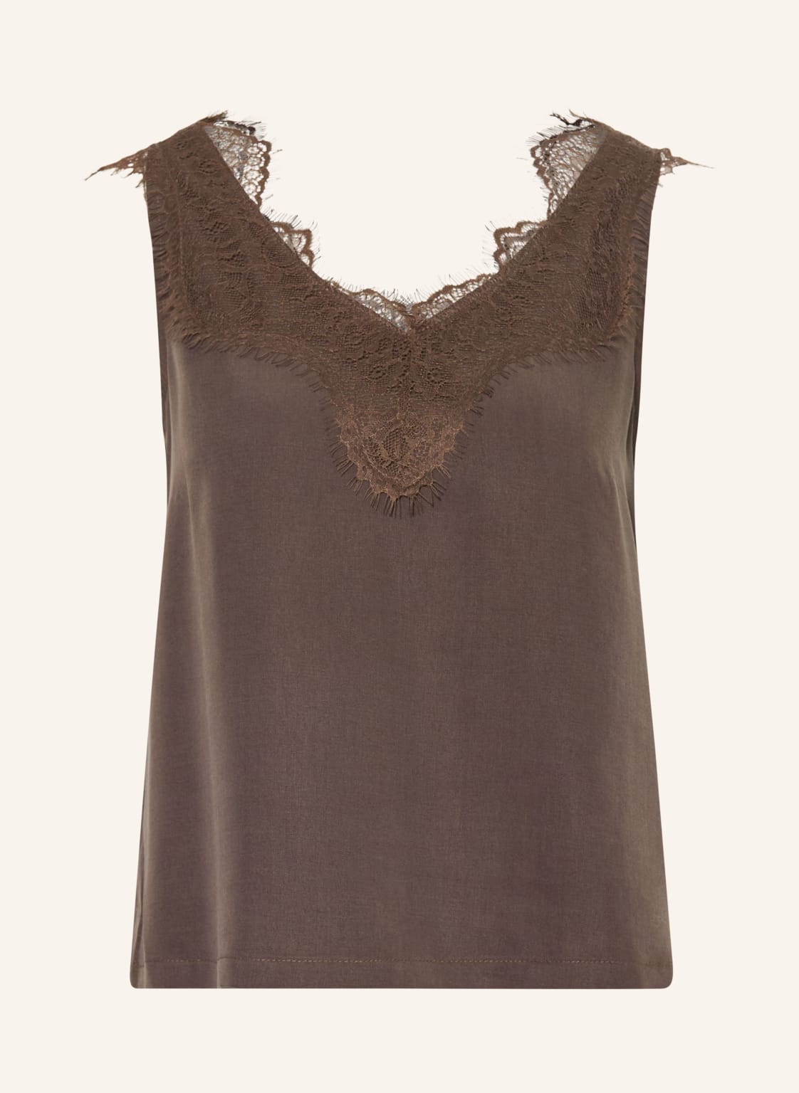 Smith & Soul Top Z Koronką braun