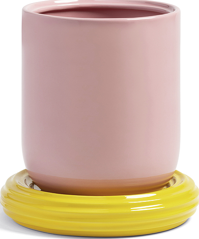 &K Amsterdam Doniczka z podstawką Churros 19,5 cm różowa 3539-02