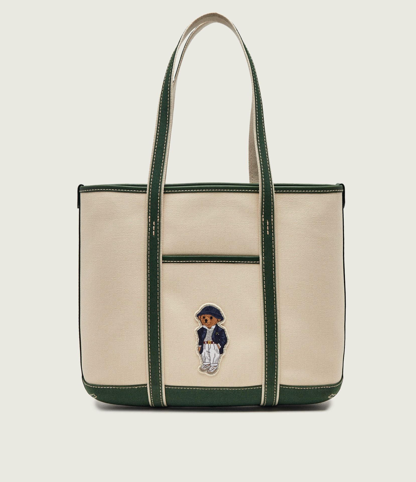 POLO RALPH LAUREN Shopperka Polo Bear Canvas z dodatkiem skóry