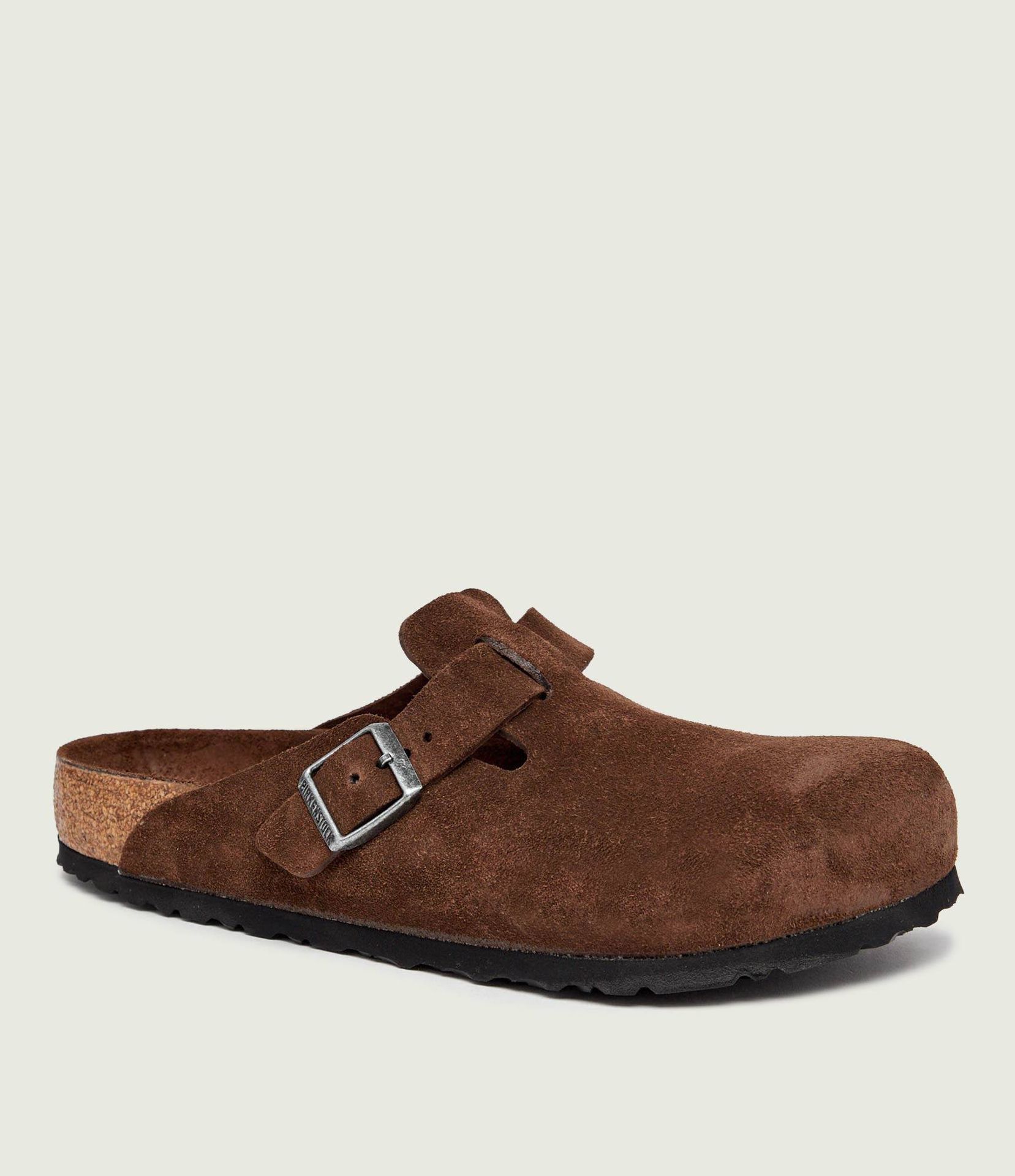 Birkenstock Mule Boston Soft zamsz regular fit