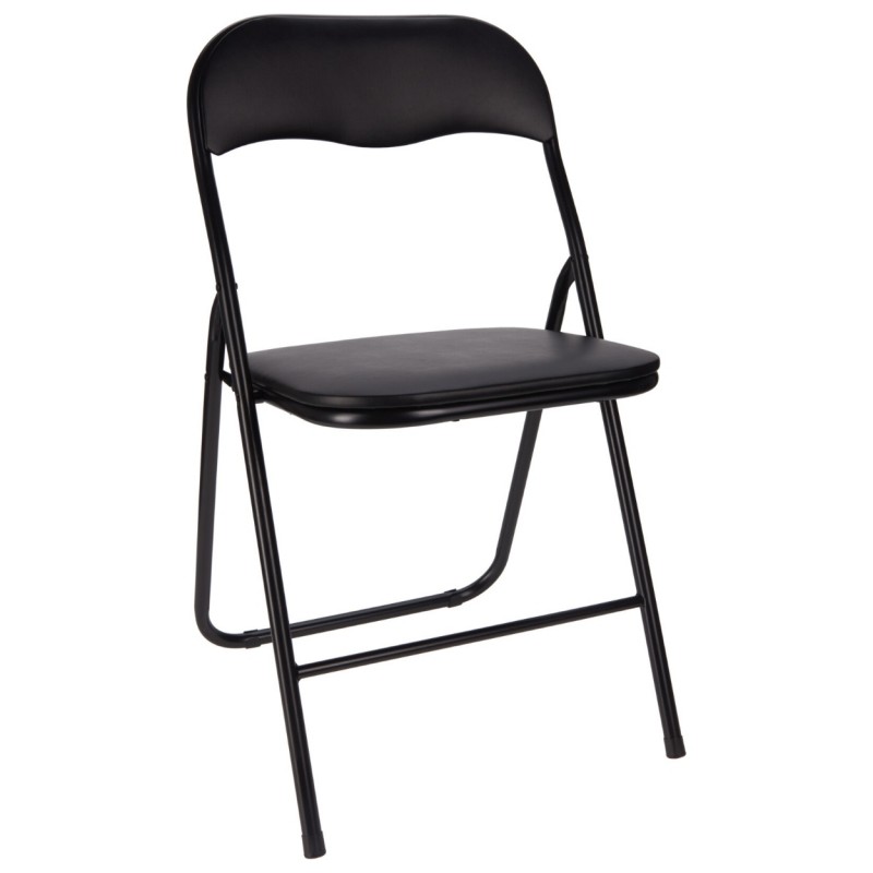Krzesło składane FLEXI czarne metalowe do domu i ogrodu