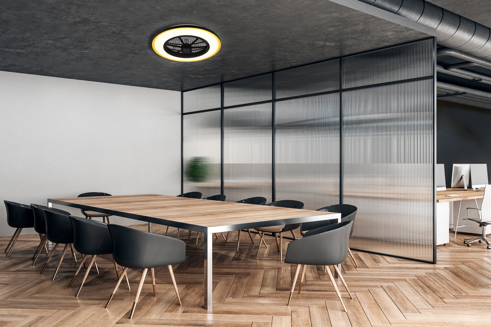 VARPULA nowoczesna lampa sufitowa wentylator czarno-złota LED 28W CCT DIM + pilot R69272180