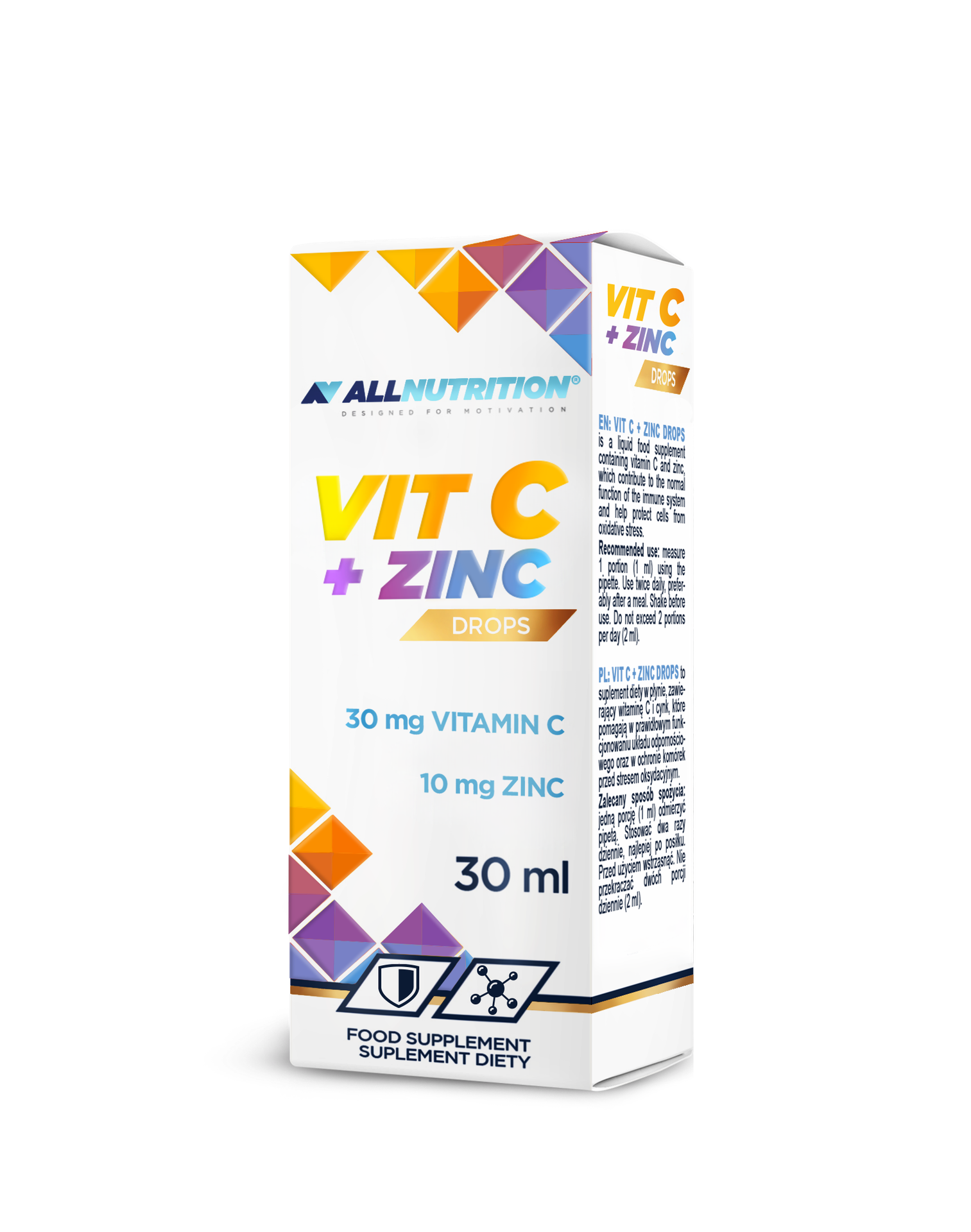 Allnutrition Vit C + Zinc Drops, krople, 30 ml
