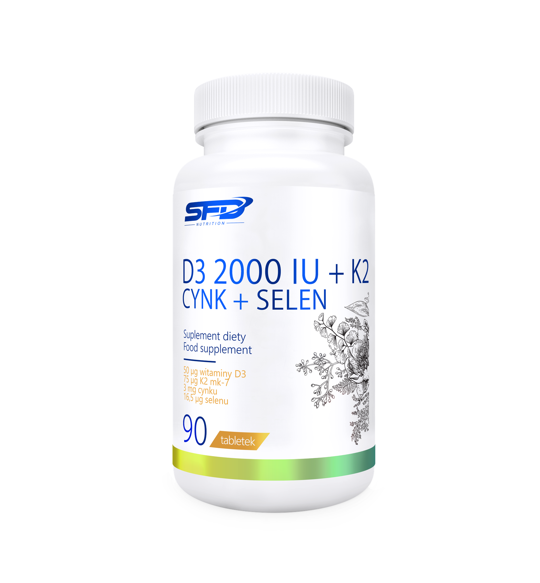 SFD D3 2000 IU + K2 + Cynk + Selen, tabletki, 90 sztuk