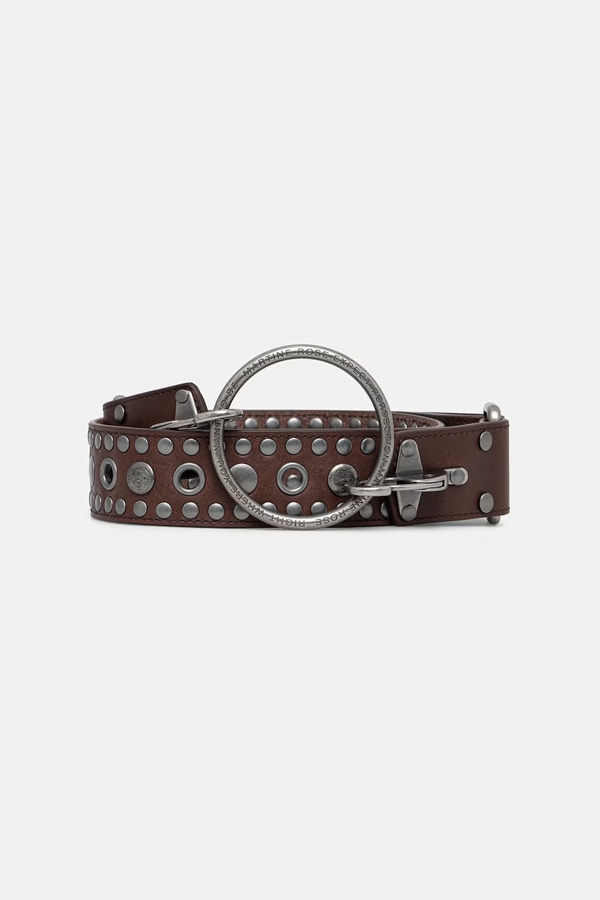 Martine Rose Studded O Ring pasek skórzany