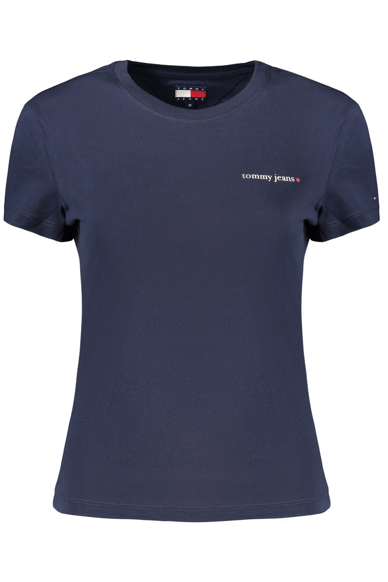 TOMMY HILFIGER DAMSKI T-SHIRT Z KRÓTKIM RĘKAWEM, NIEBIESKI