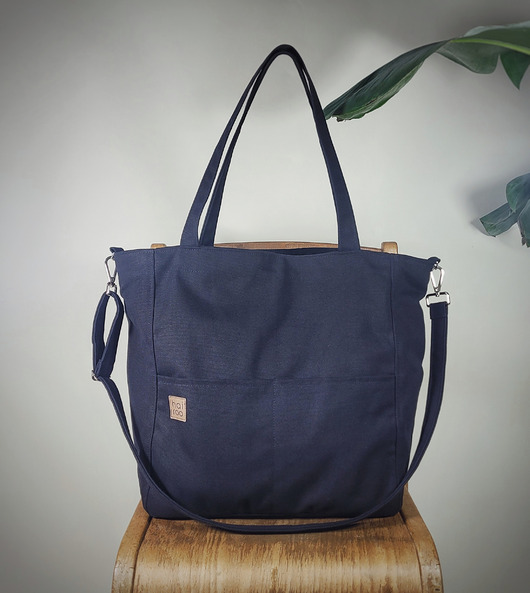 Lazy bag Pocket torba czarna bawełniana vegan