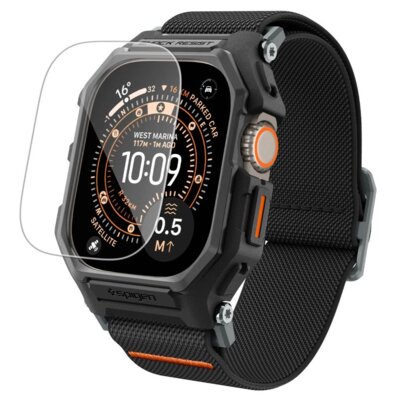 Pasek SPIGEN Lite Fit Pro do Apple Watch Ultra do koperty 49 mm Czarny szkło hartowane