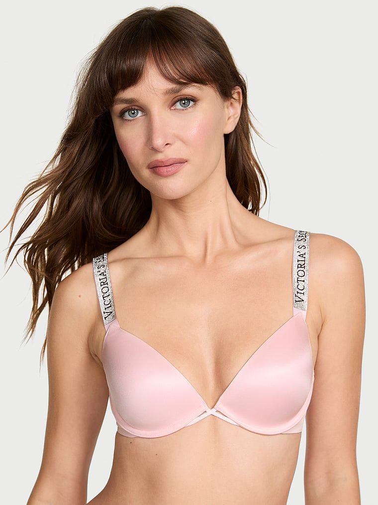 Very Sexy Biustonosz lekko usztywniany z błyszczącymi ramiączkami Shine Strap Demi