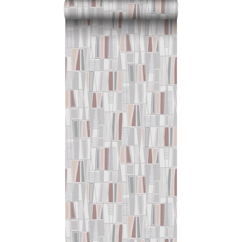 Tapeta figury geometryczne szarymIterakota - 53 cm x 10.05 m - BORASTAPETER