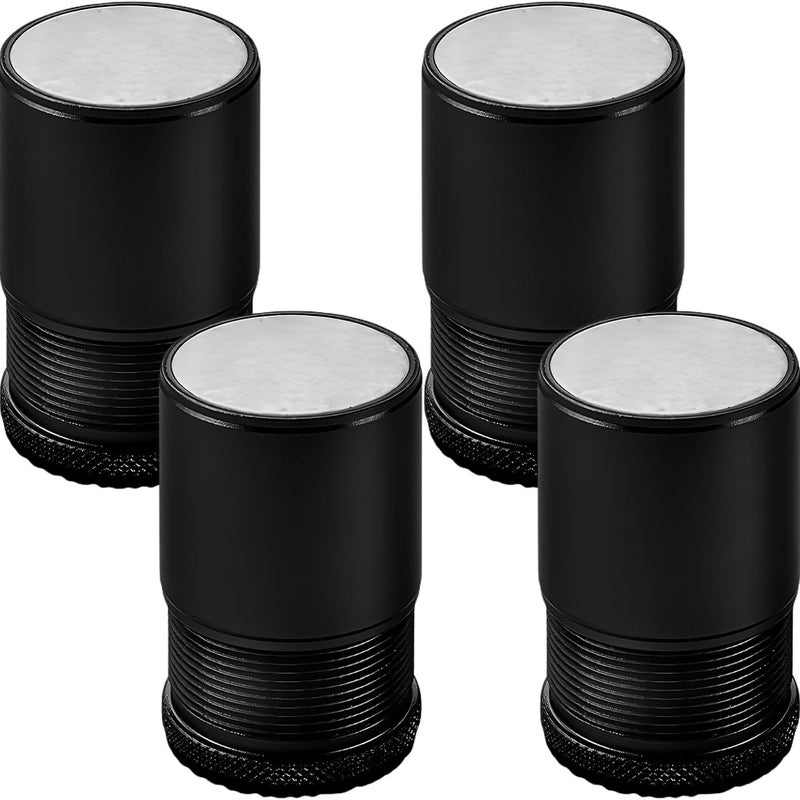 Czarny, wysokość 4,7–7,9 cm, średnica 40 mm, zestaw 4 regulowanych metalowych podstawek meblowych, podstawek pod nogi łóżka, nóżek meblowych do krzese