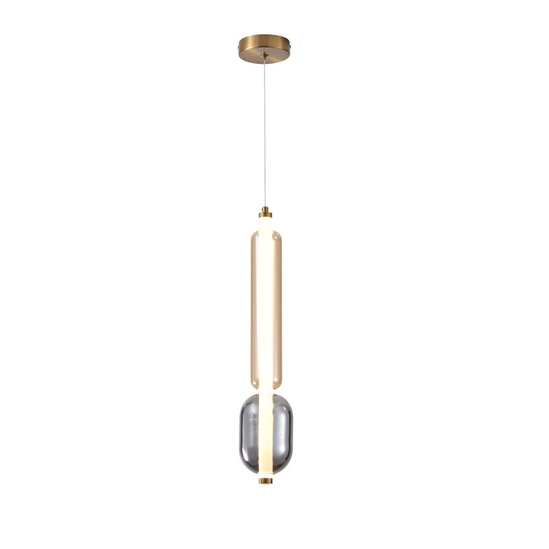 Lampa wisząca Kelly LED 600 lm 8W barwa ciepła złota klosz dymiony Candellux