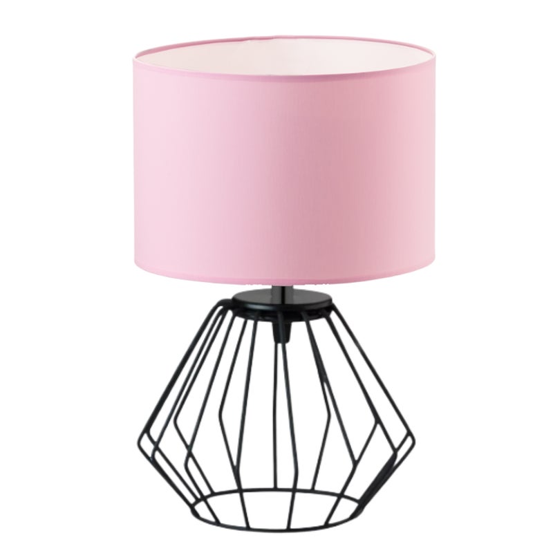 Lampka nocna na biurko lampa biurkowa druciana LED z abażurem walec LANA