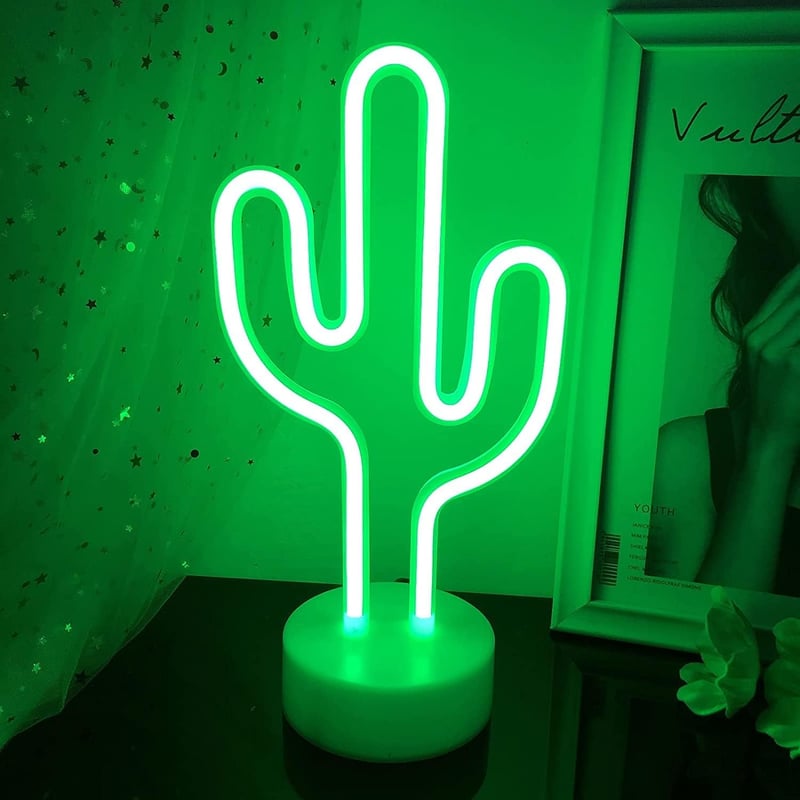 Neonowe znaki z motywem kaktusów, dekoracyjne oświetlenie neonowe LED, lampka nocna dla dzieci, piękne światło nastrojowe, idealne do biur.
