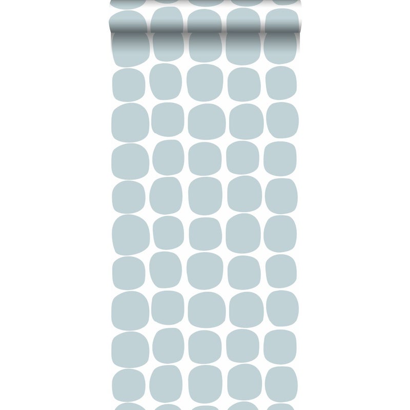 Tapeta motyw graficzny jasnoniebieskimIbiałym - 53 cm x 10.05 m - ESTAHOME