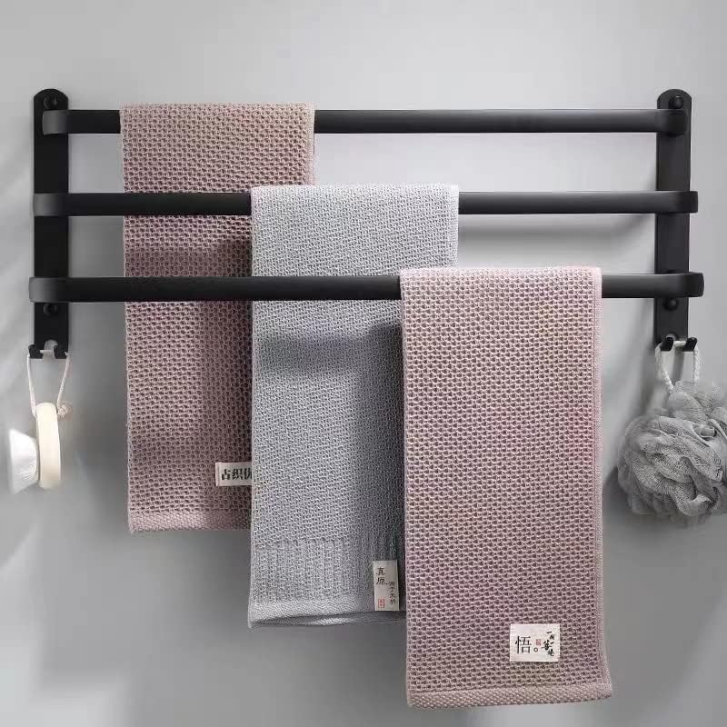 Wieszak ścienny na ręczniki aluminiowy, 40 cm, wodoodporny – montaż ścienny lub klejony – nowoczesny, czarny.