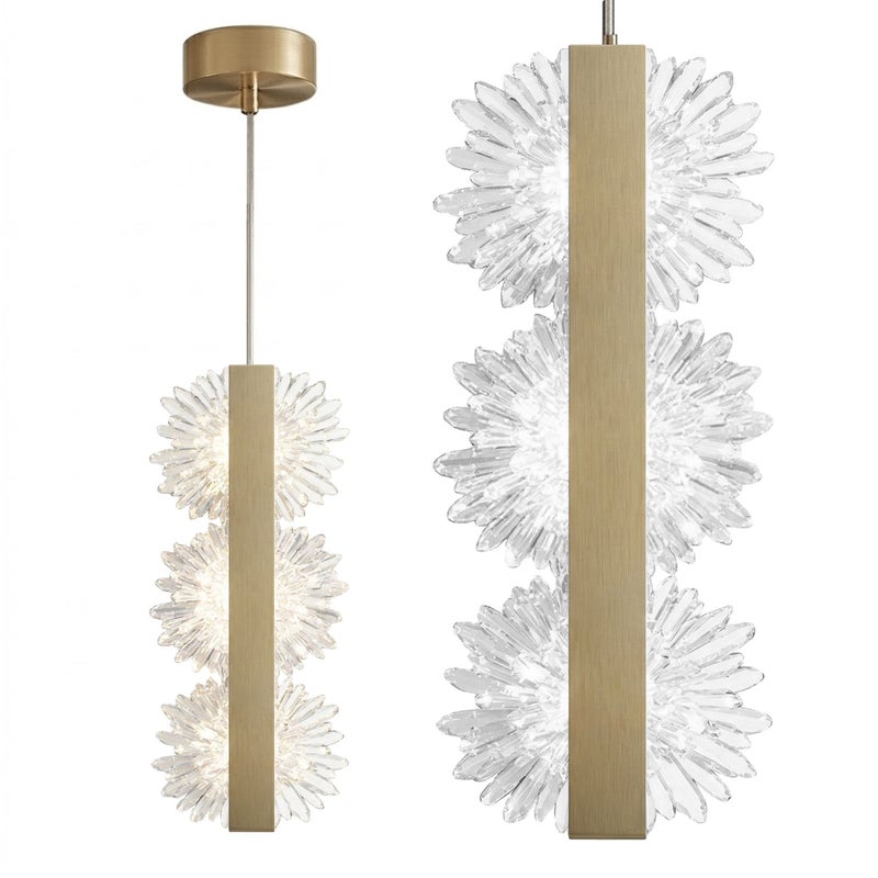 Lampa Sufitowa Wisząca Toolight G150-3Cp Gold Złoty Szczotkowany, Transparentny