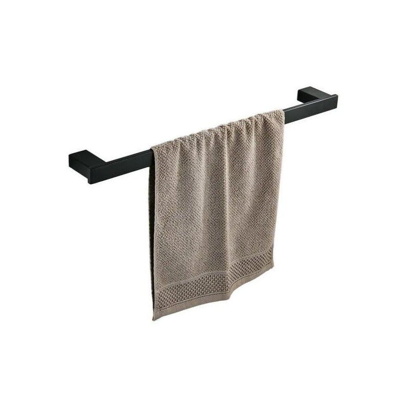 Wieszak na ręczniki do łazienki, ścienny wieszak na ręczniki z stali nierdzewnej 304, prosty wieszak na ręczniki, 40cm czarny
