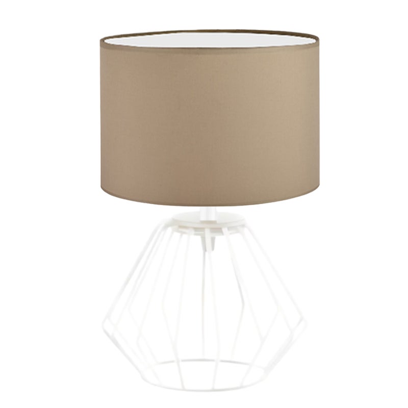 Lampka nocna na biurko lampa biurkowa druciana LED z abażurem walec LANA