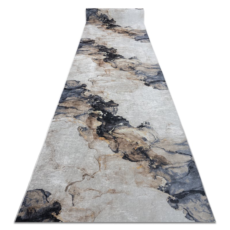 CHODNIK podgumowany DO PRANIA LOTUS SHADOWS 37550 Abstrakcja beż / szary 60cm 60x1000 cm